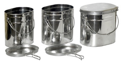 Набор высоких котелков - 3 шт. (10,0; 12,0; 16,5 л.) с крышками, Матрешка, крышки с ручками