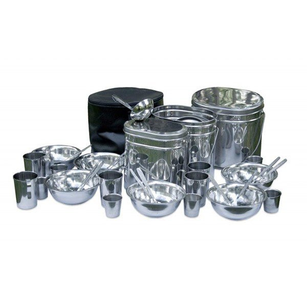 Набор автотуриста малый (сталь), крышки с ручками, Роза Ветров