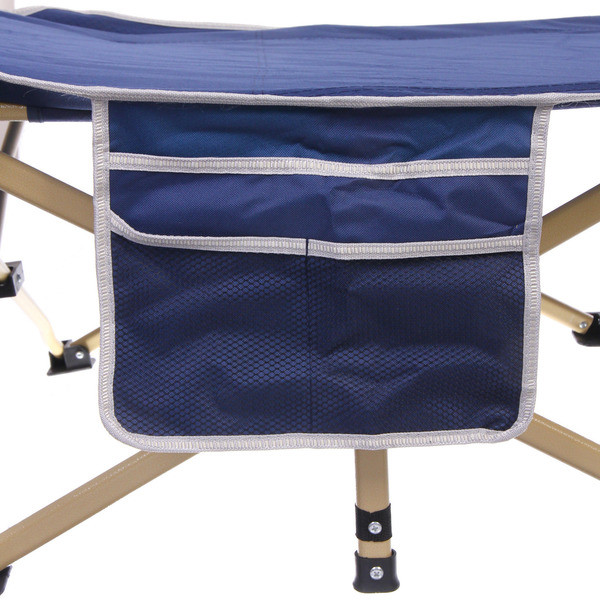 Раскладушка кемпинговая складная с матрасом 188*66*49 см, серый-синий