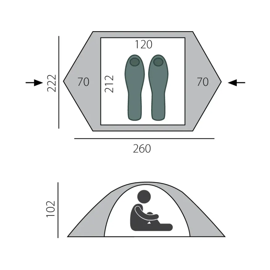 Палатка Spin 2-местная, зеленая, Btrace